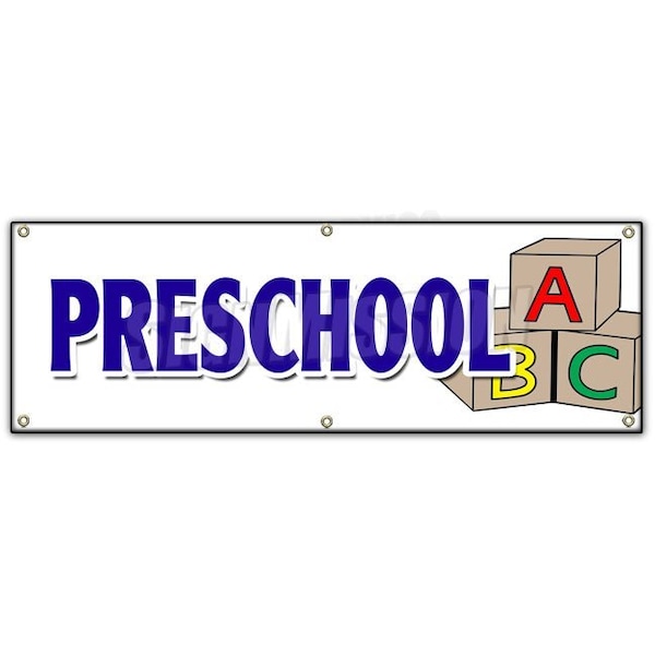 PRESCHOOL BANNER SIGN licensed accredited kindergarten day care early